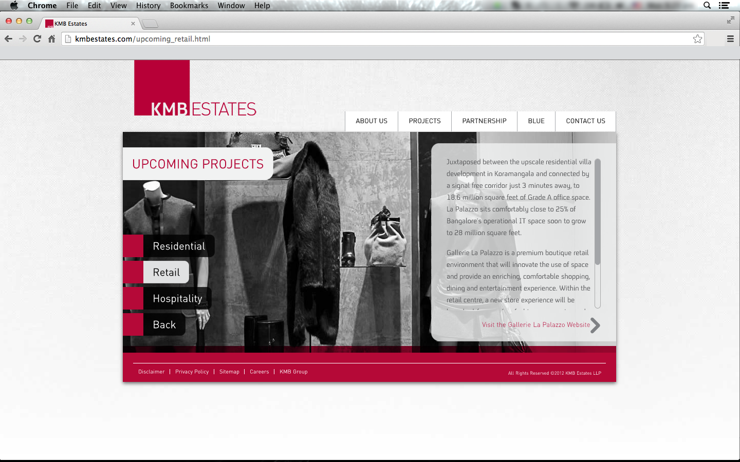 KMB Estates Website: retail projects